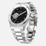 VALUSIS Lysium Black Open-Heart – Automatic Watch Side View