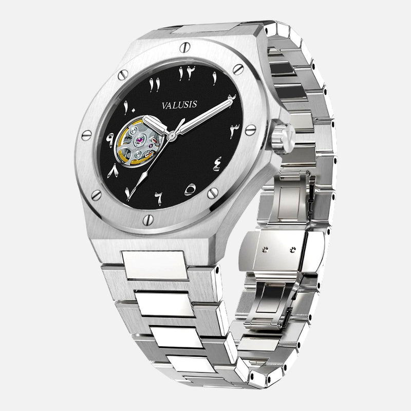 VALUSIS Lysium Black Open-Heart – Automatic Watch Side View