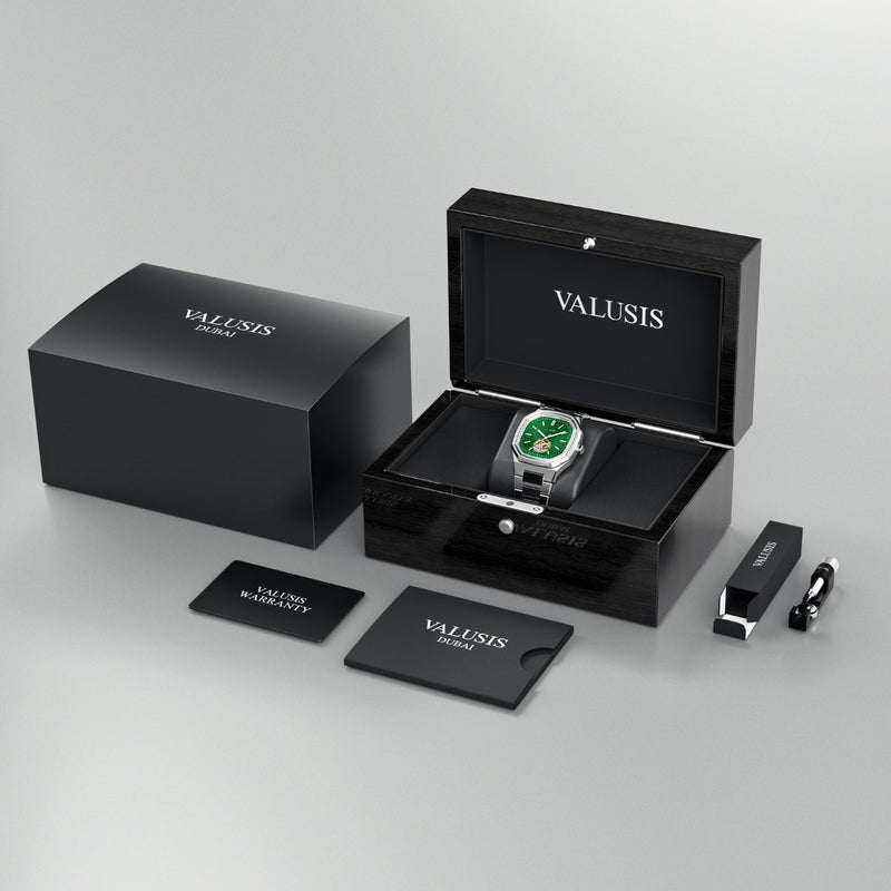 VALUSIS Volt Green Open-Heart – Luxury Watch Packaging Box Dubai