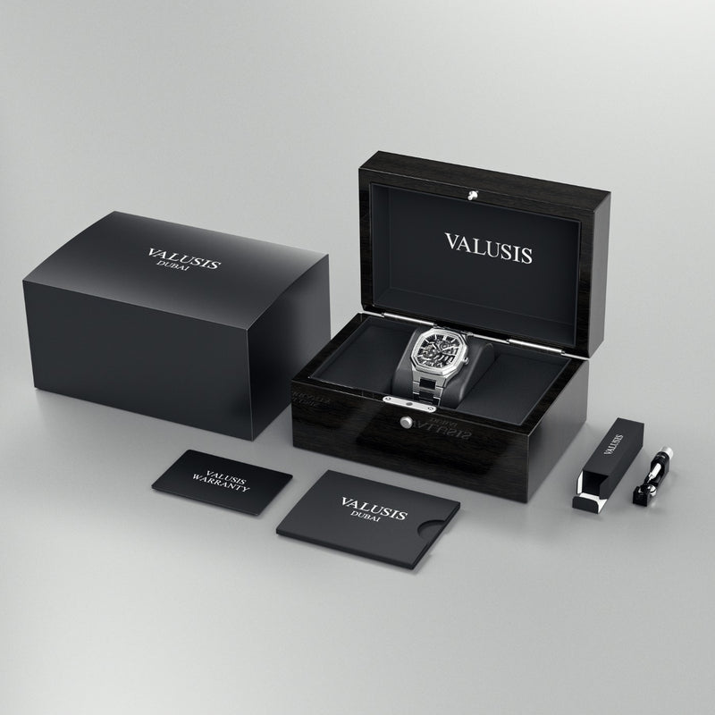VALUSIS Volt Black Skeleton – Luxury Watch Packaging Box Dubai