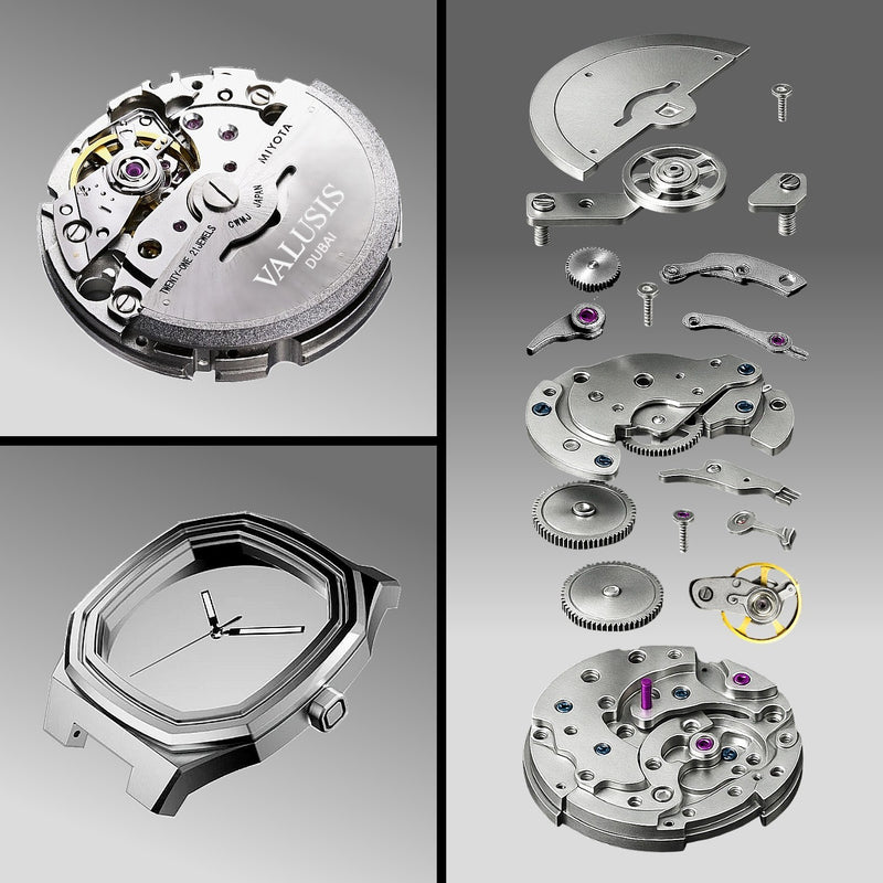 VALUSIS Volt Black Arabic – Japanese Automatic Movement Detail