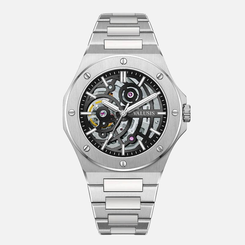 VALUSIS Lysium Black Skeleton – Skeleton Dial Automatic Watch
