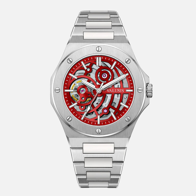 VALUSIS Lysium Red Skeleton – Skeleton Dial Automatic Watch