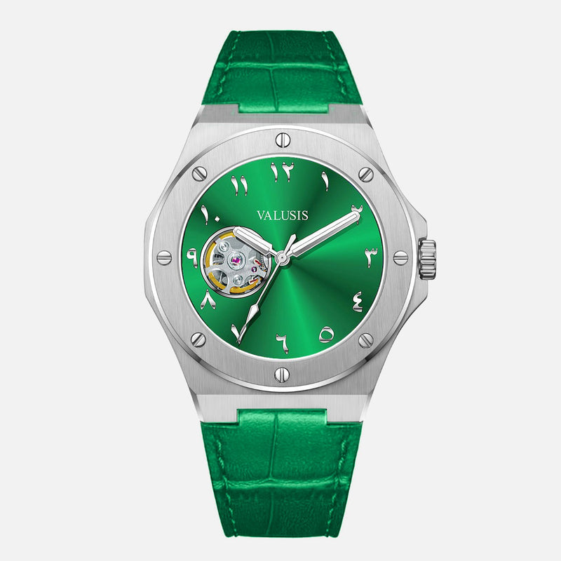 VALUSIS Lysium Green Open-Heart – Open-Heart Dial Automatic Watch