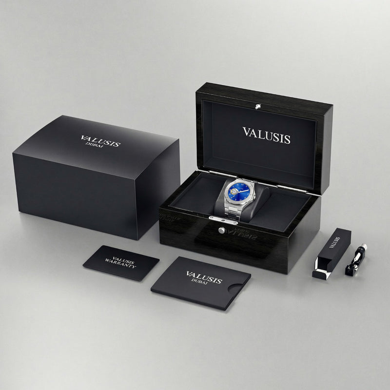 VALUSIS Lysium Blue Open-Heart – Luxury Watch Packaging Box Dubai