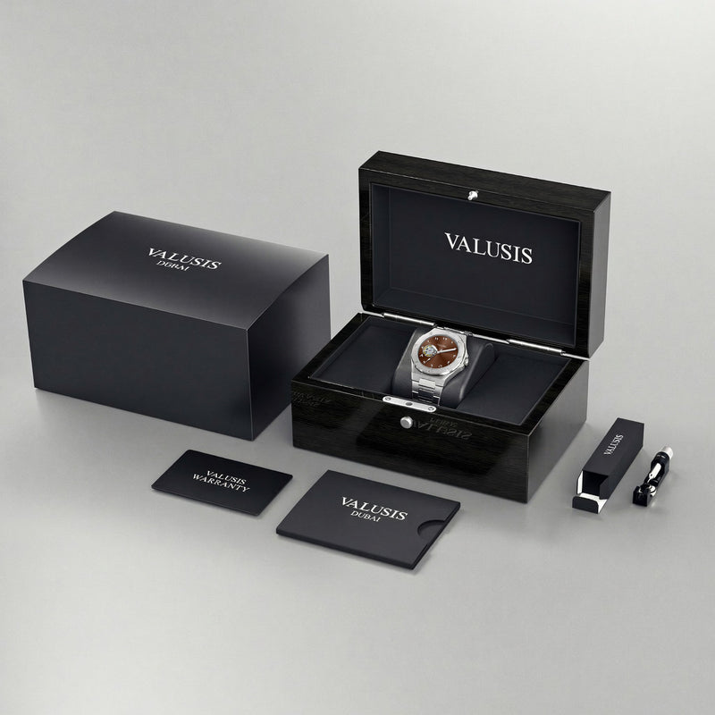 VALUSIS Lysium Brown Open-Heart – Luxury Watch Packaging Box Dubai