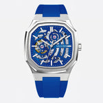 VALUSIS Volt Blue Skeleton – Automatic Watch with Leather Strap