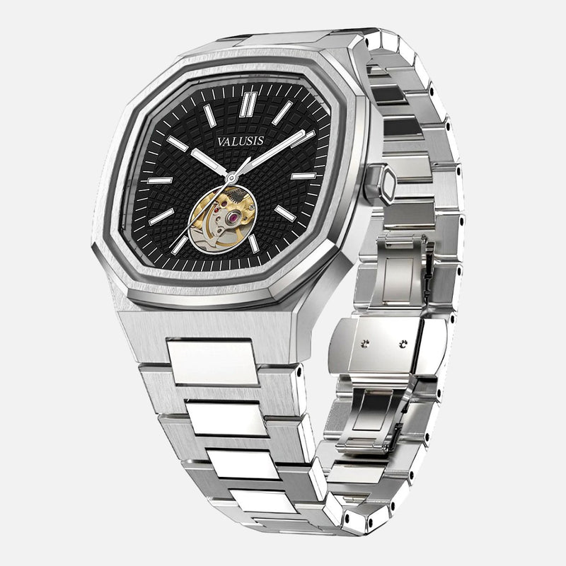 VALUSIS Volt Open-Heart – Black Skeleton Dial Automatic Watch