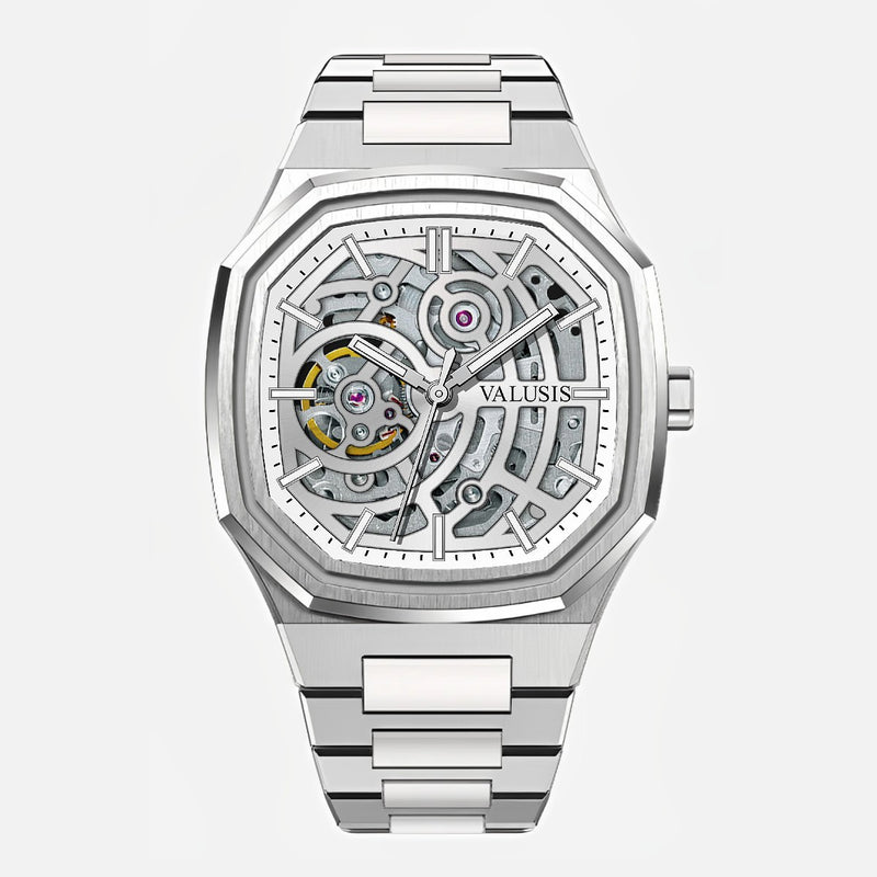 VALUSIS Volt White Skeleton – Skeleton Dial Automatic Watch