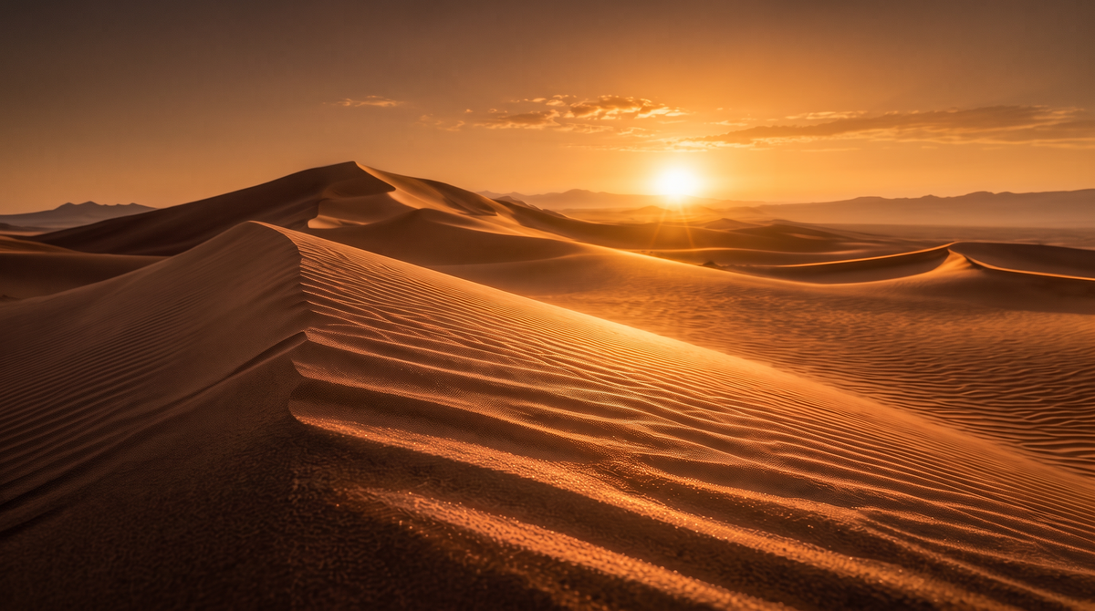 Dubai desert sand dunes at sunset, VALUSIS Velturion