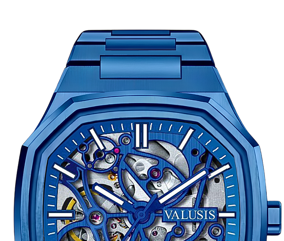 VALUSIS watch close-up with green malachite dial