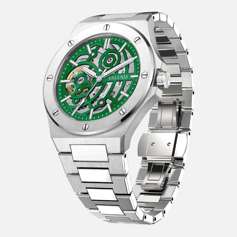 VALUSIS Lysium Green Skeleton – Automatic Watch Side View