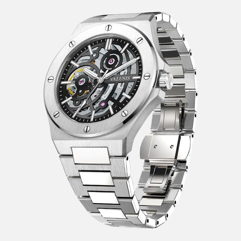 VALUSIS Lysium Black Skeleton – Automatic Watch Side View