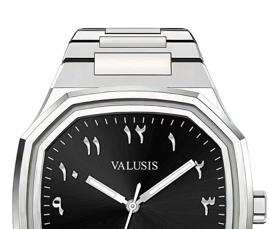 VALUSIS watch close-up with green malachite dial