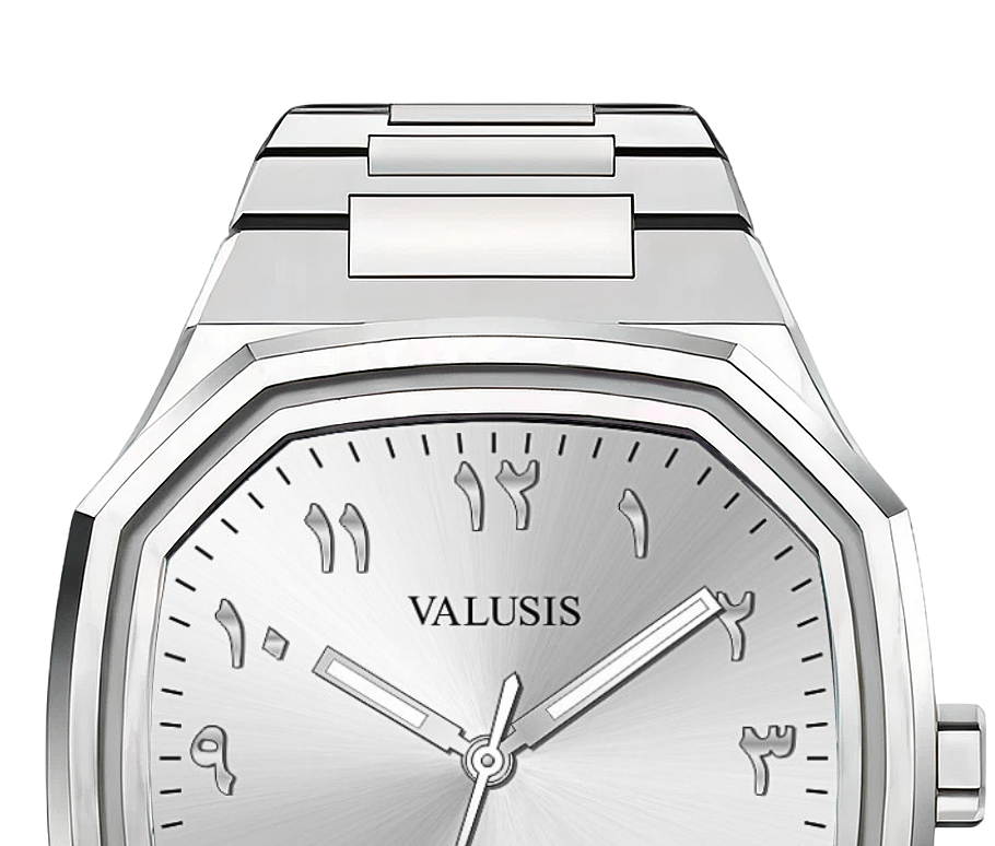 VALUSIS watch close-up with green malachite dial