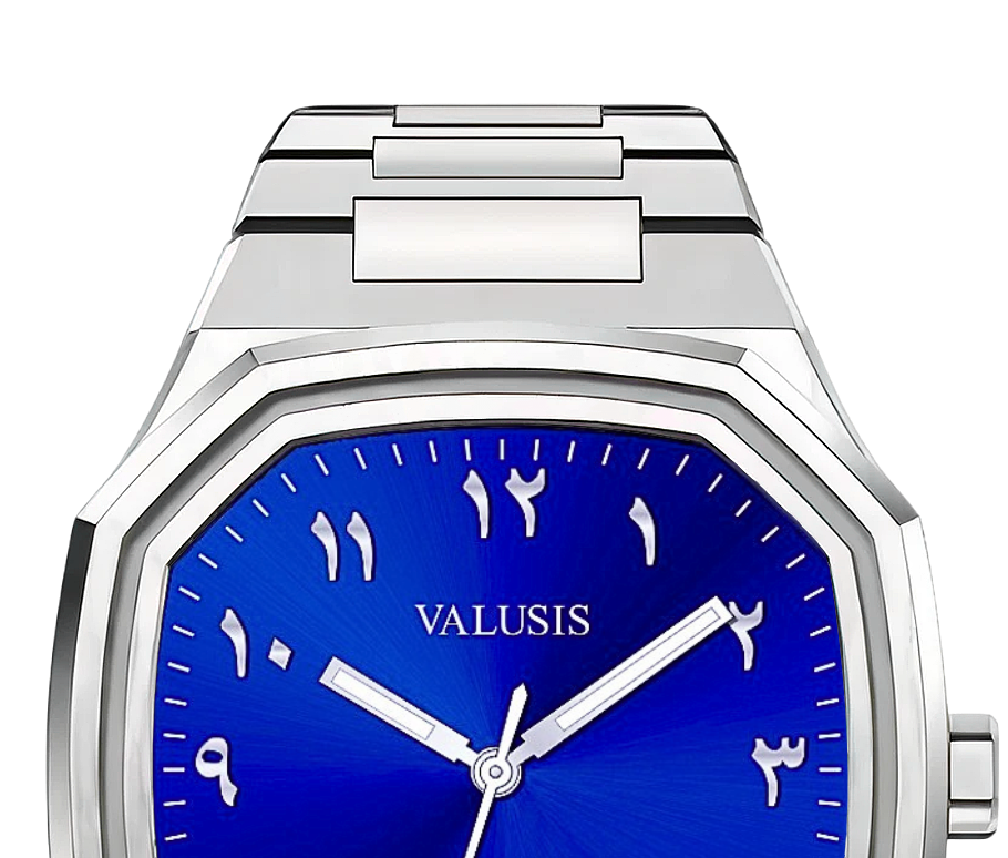 VALUSIS watch close-up with green malachite dial