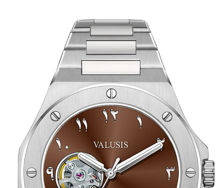 VALUSIS watch close-up with green malachite dial