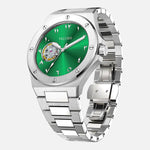 VALUSIS Lysium Green Open-Heart – Automatic Watch Side View