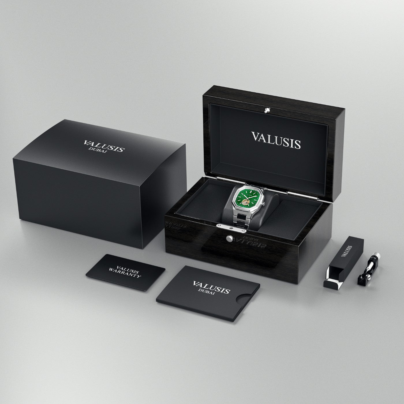 VALUSIS Volt Green Open-Heart – Luxury Watch Packaging Box Dubai