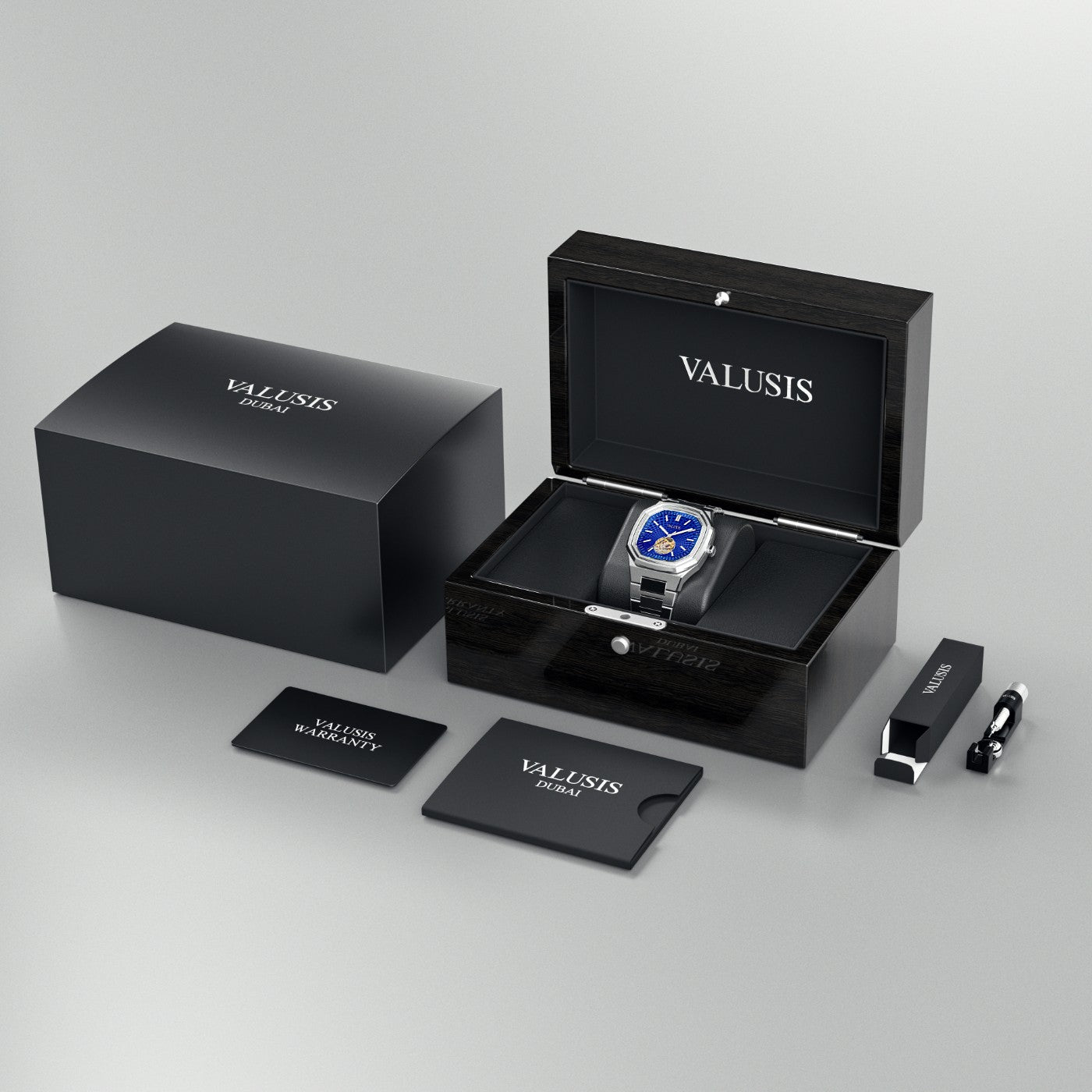 VALUSIS Volt Blue Open-Heart – Luxury Watch Packaging Box Dubai
