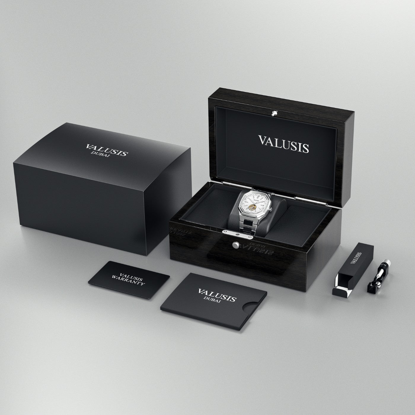 VALUSIS Volt White Open-Heart – Luxury Watch Packaging Box Dubai