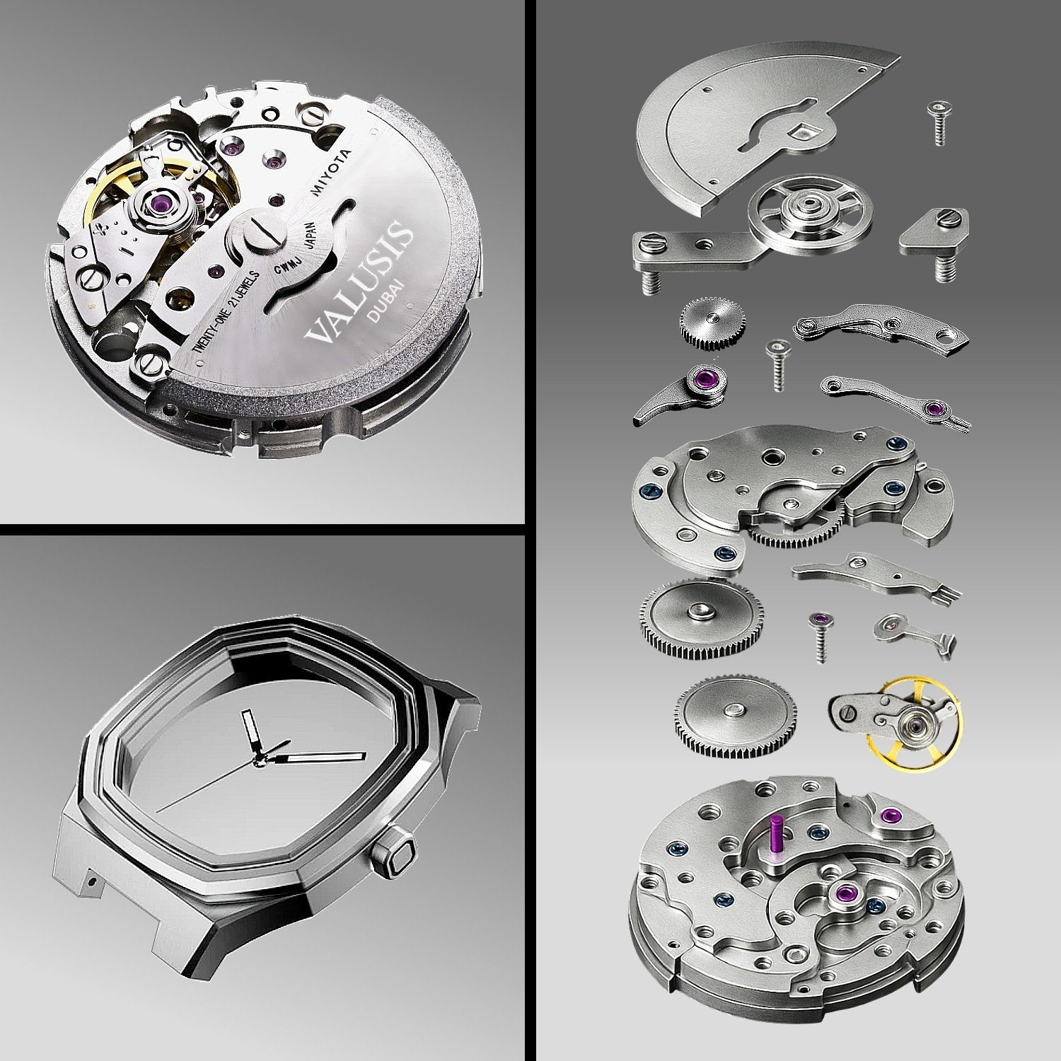 VALUSIS Volt Gold Arabic – Japanese Automatic Movement Detail