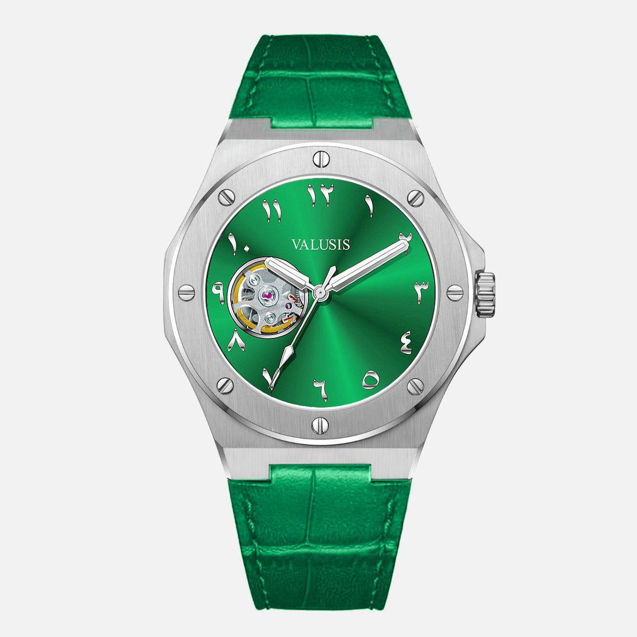 VALUSIS Lysium Green Open-Heart – Open-Heart Dial Automatic Watch