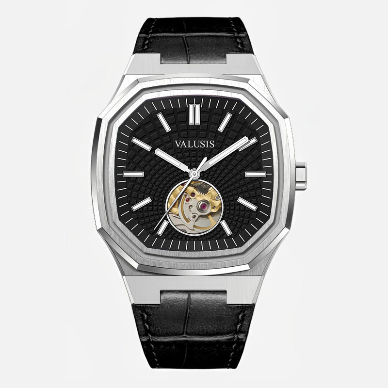 VALUSIS Volt Open-Heart – Black Automatic Open-Heart Watch