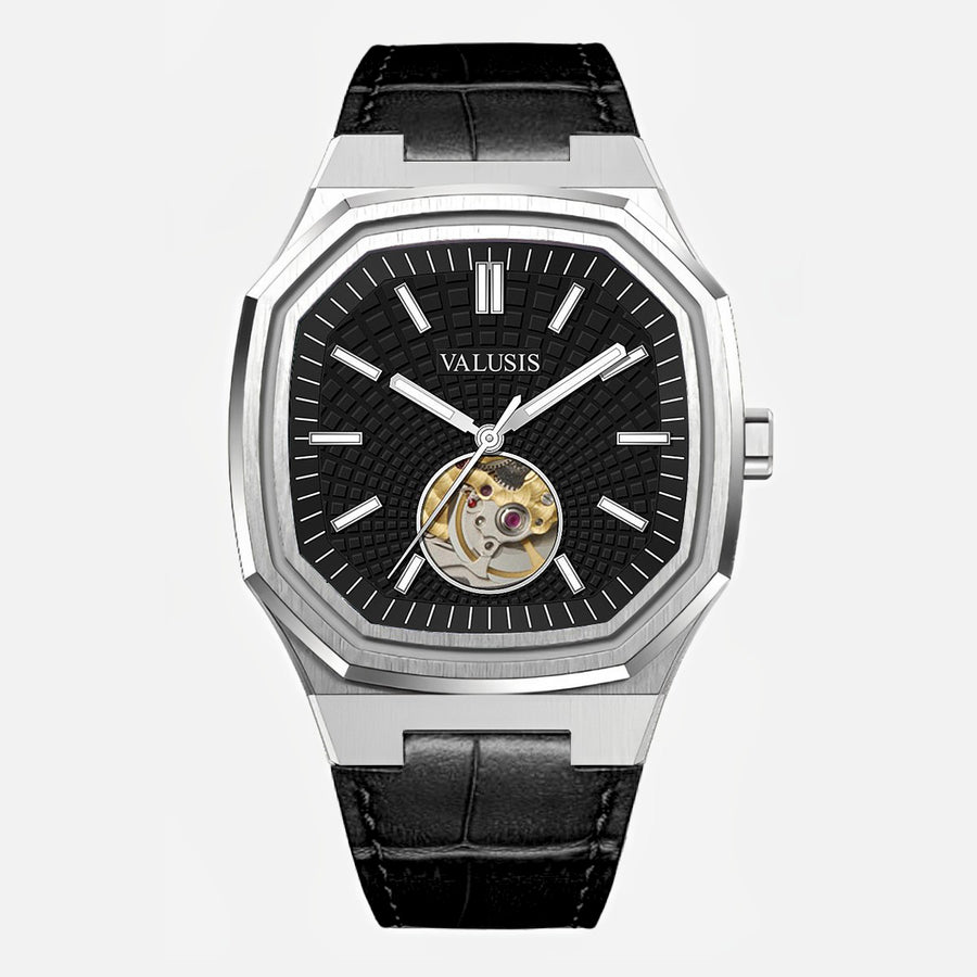 VALUSIS Volt Open-Heart – Black Automatic Open-Heart Watch
