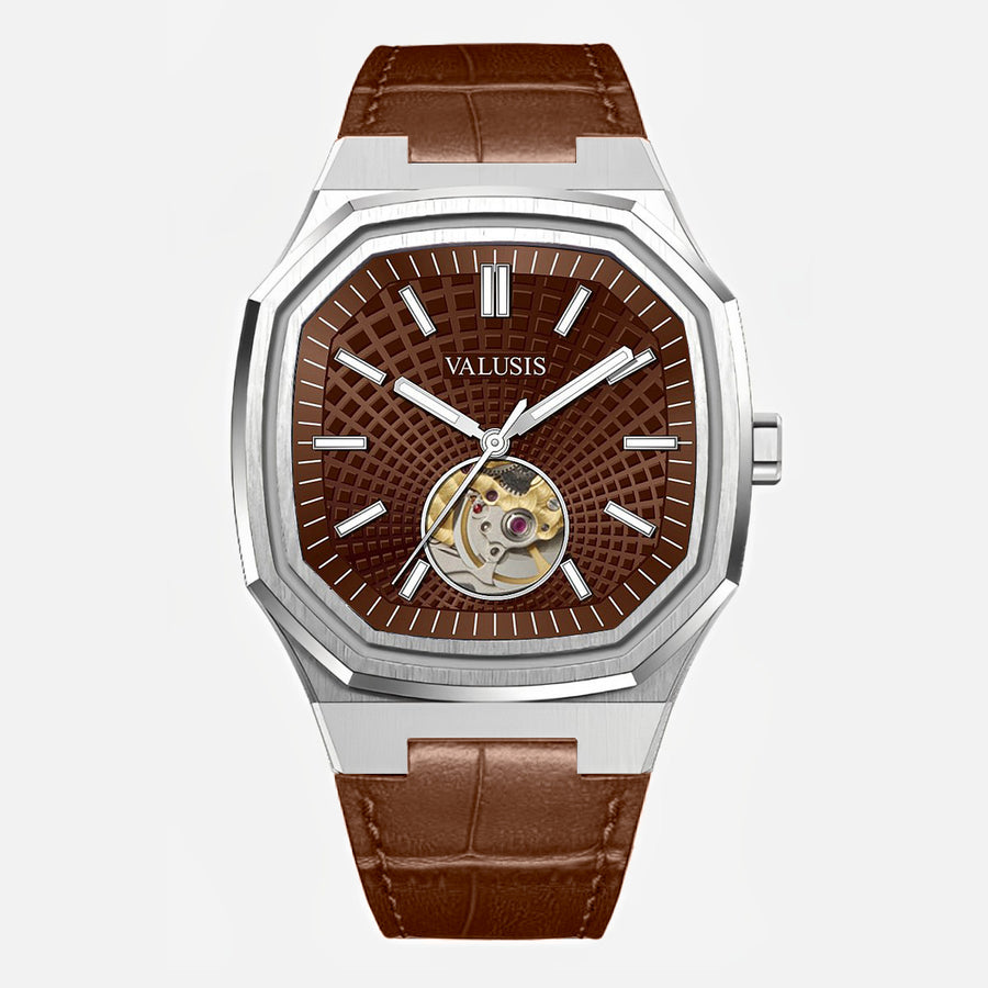 VALUSIS Volt Brown Open-Heart – Open-Heart Dial Automatic Watch