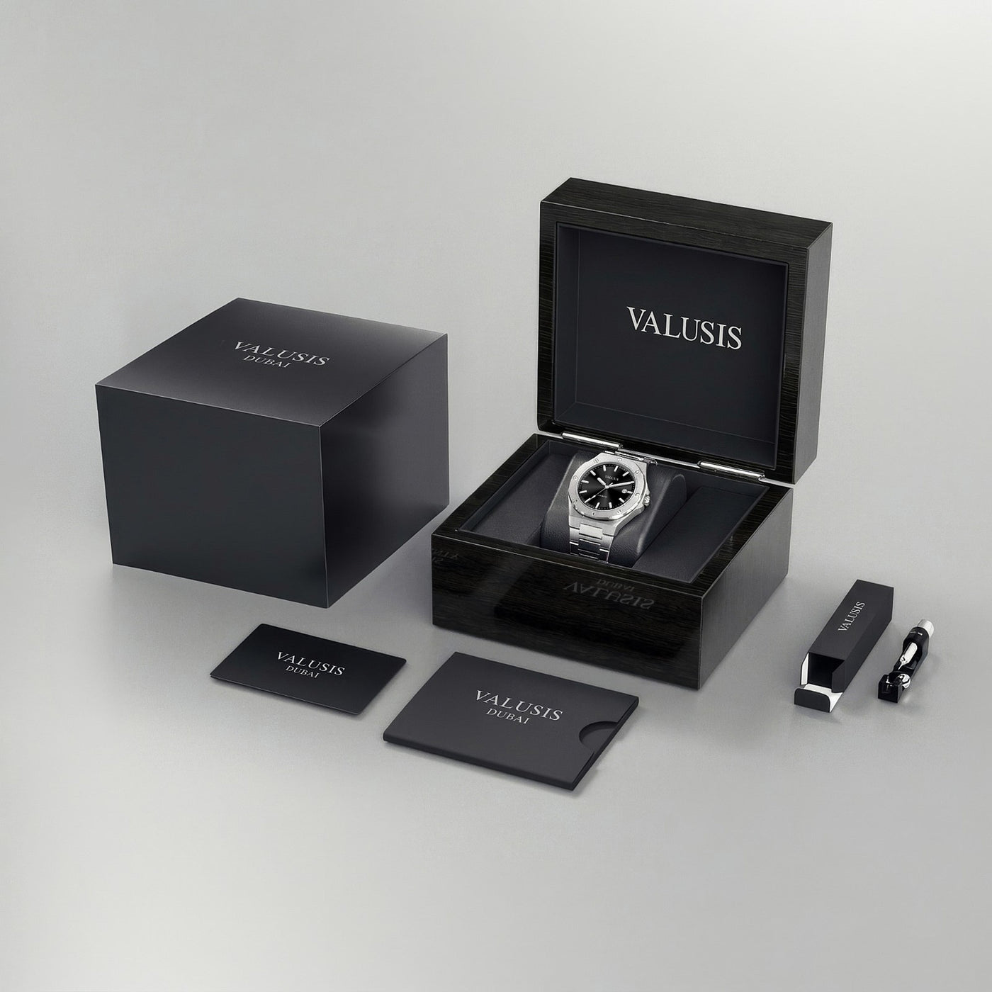 VALUSIS Lysium Black Automatic – Luxury Watch Packaging Box Dubai