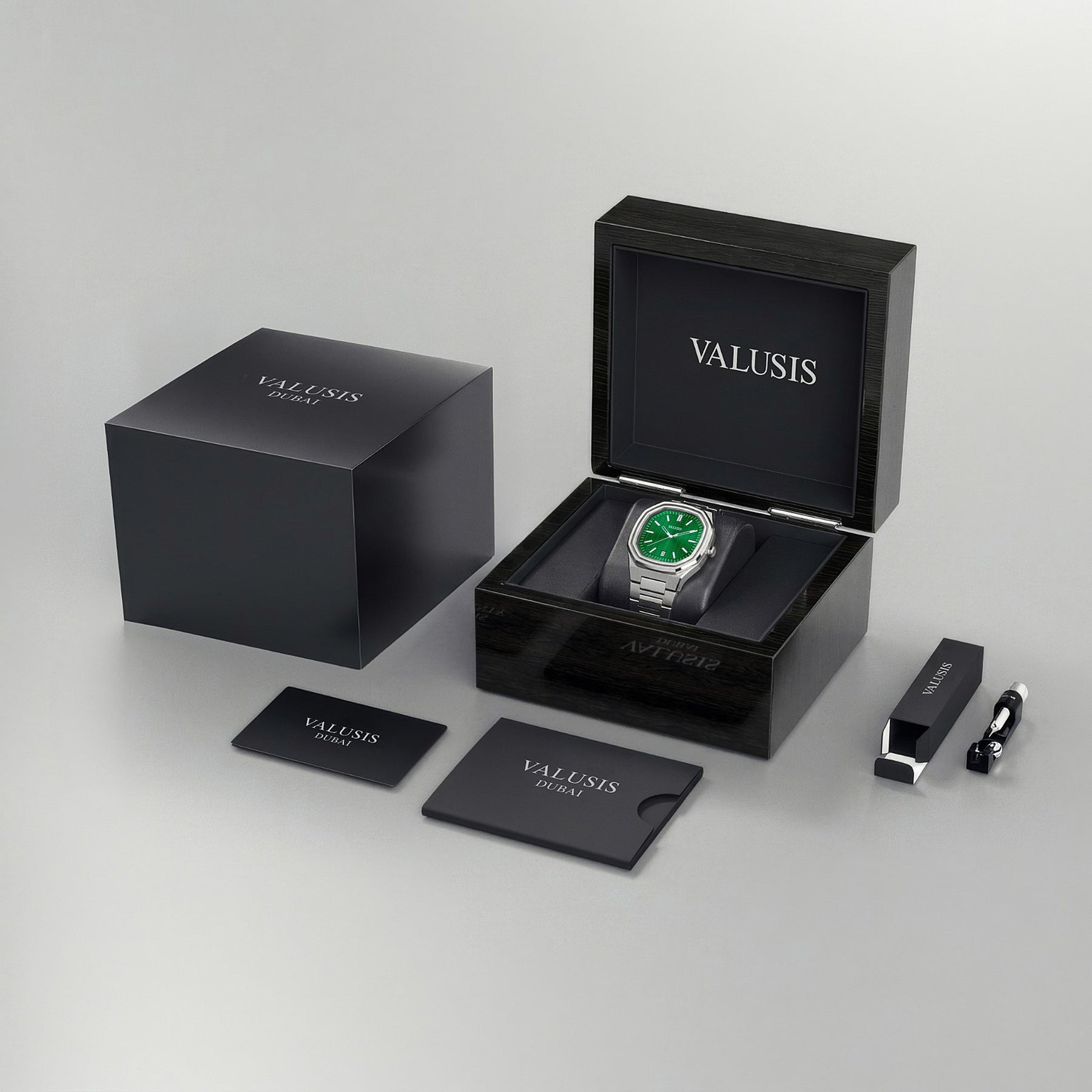 VALUSIS Volt Green – Luxury Watch Packaging Box Dubai