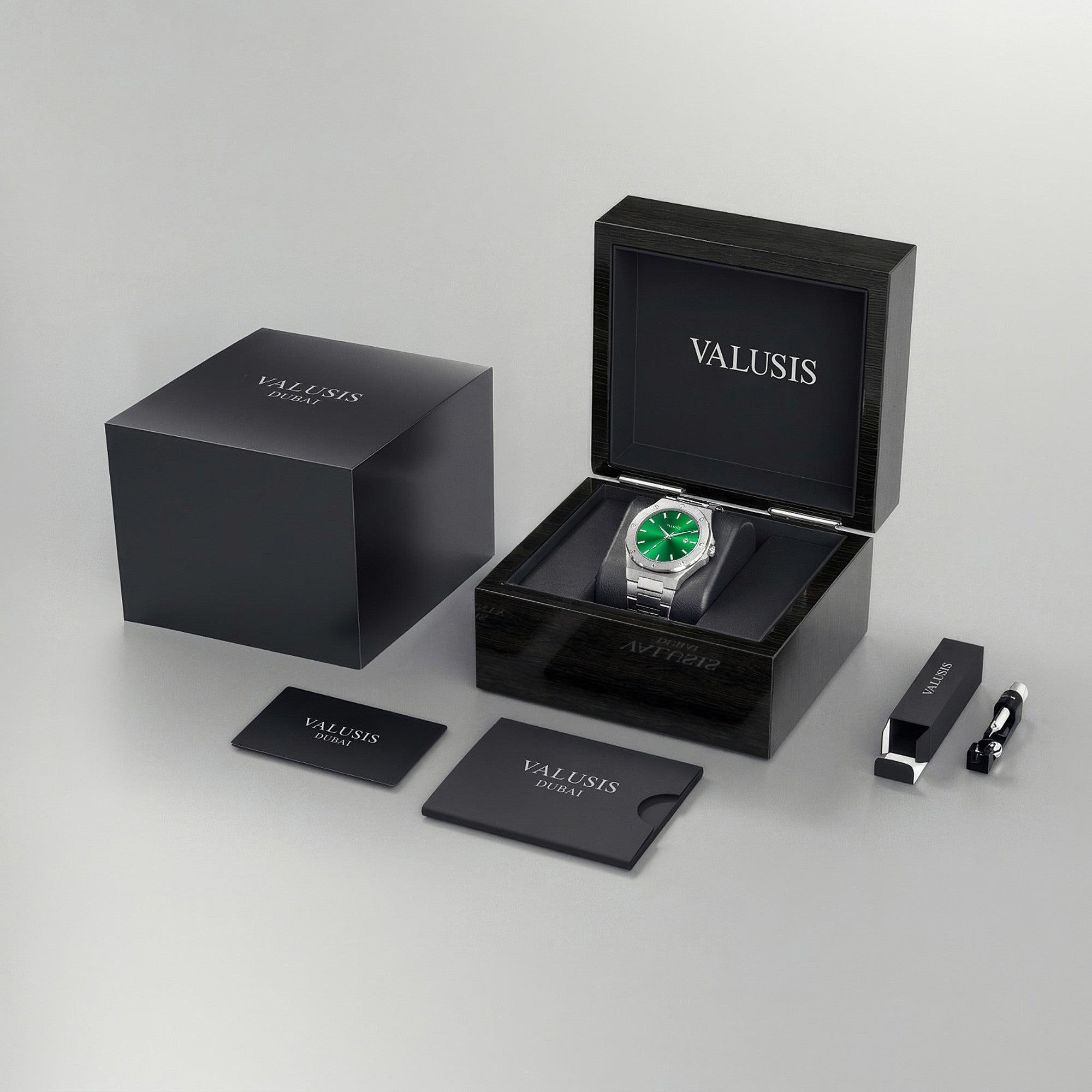 VALUSIS Lysium Green – Luxury Watch Packaging Box Dubai