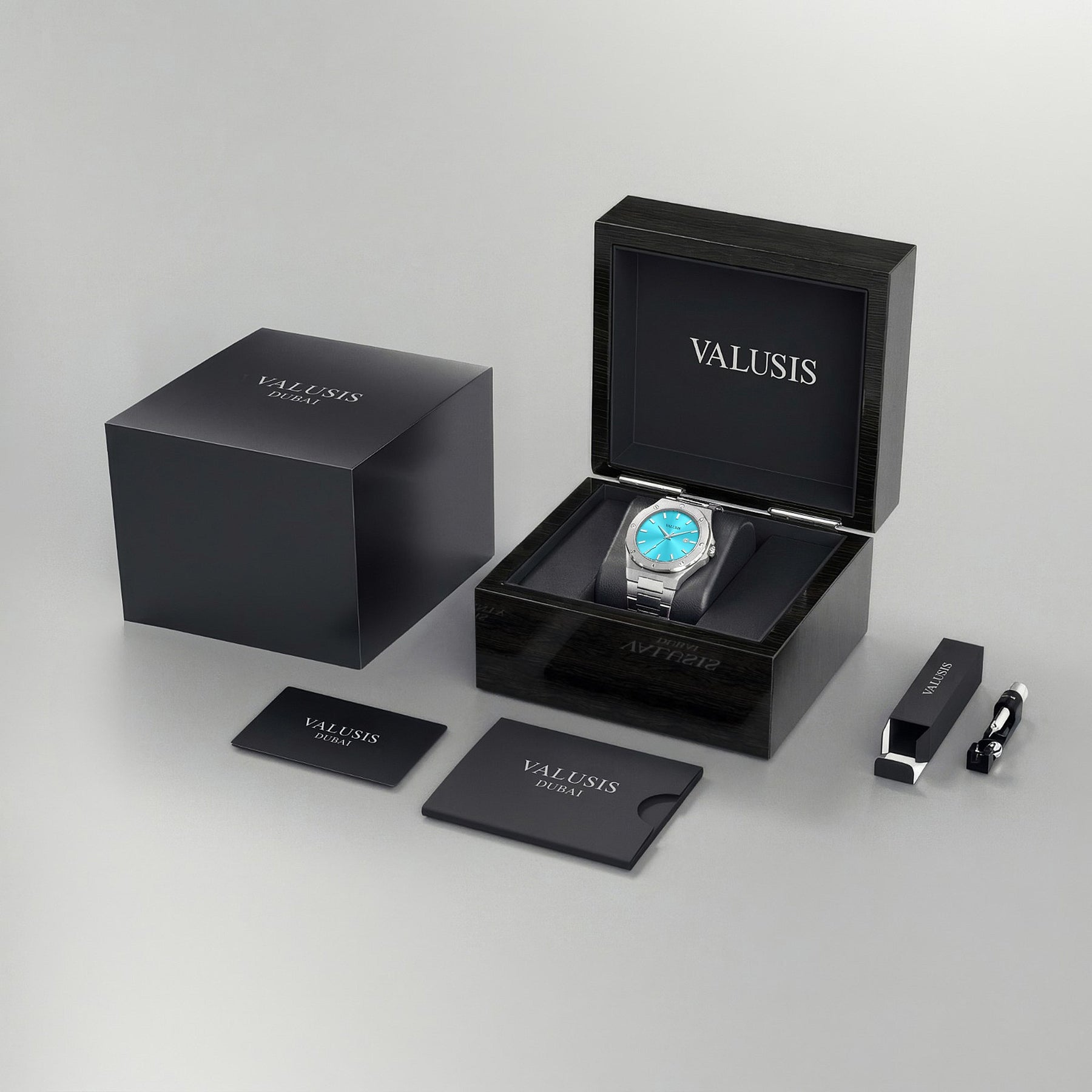 VALUSIS Lysium Turquoise – Luxury Watch Packaging Box Dubai