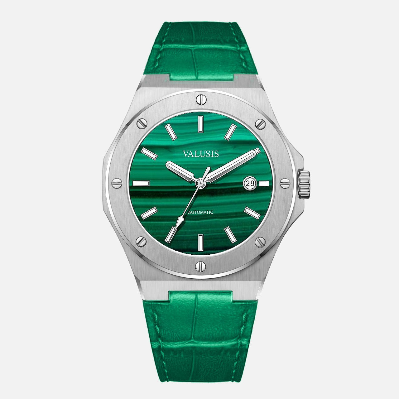 VALUSIS Lysium Malachite Automatic – Automatic Watch with Leather Strap