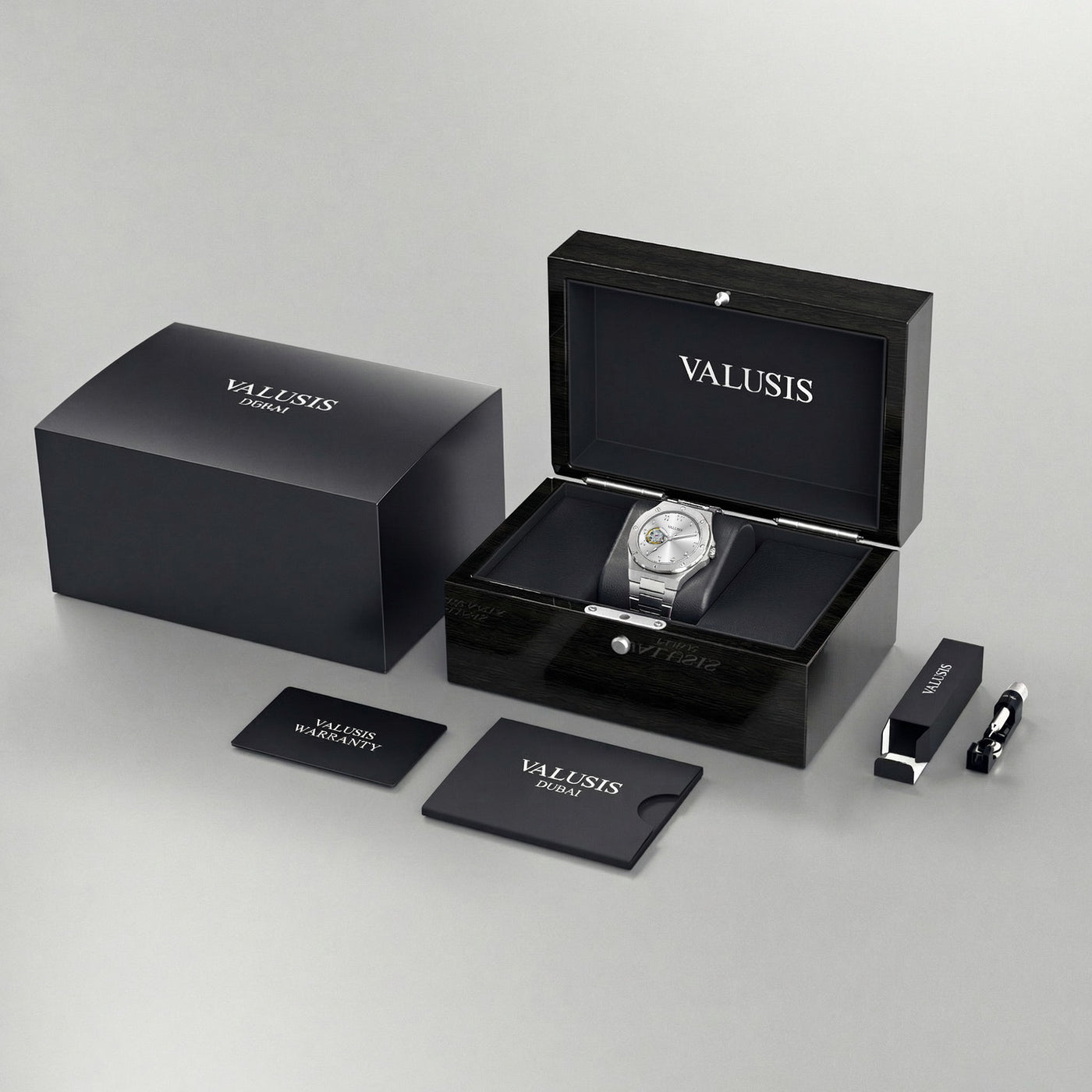 VALUSIS Lysium Silver Open-Heart – Luxury Watch Packaging Box Dubai