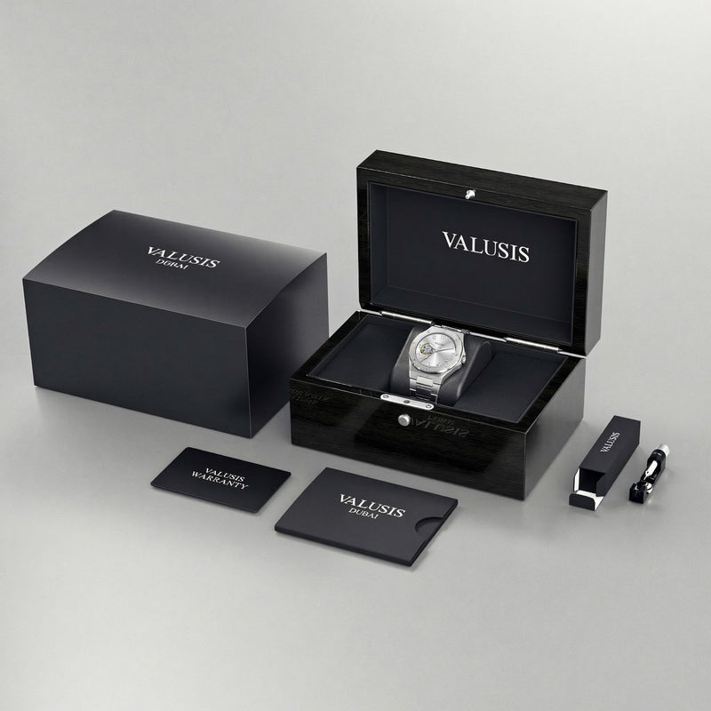 VALUSIS Lysium Silver Open-Heart – Luxury Watch Packaging Box Dubai