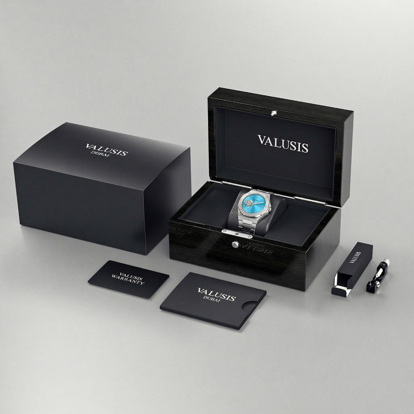 VALUSIS Lysium Turquoise Open-Heart – Luxury Watch Packaging Box Dubai
