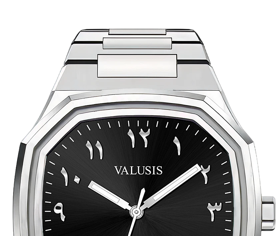 VALUSIS watch close-up with green malachite dial