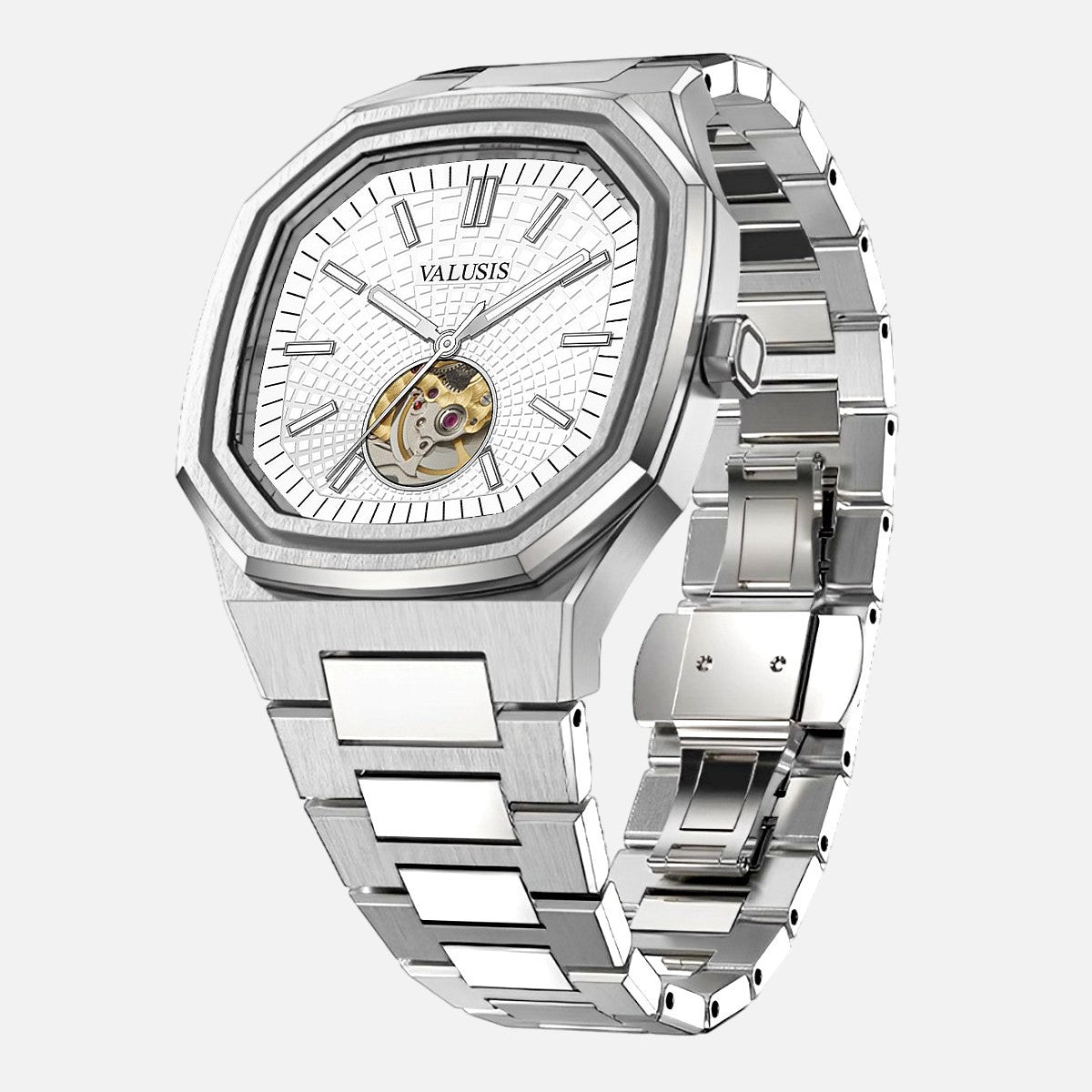 VALUSIS Volt White Open-Heart – Open-Heart Dial Automatic Watch